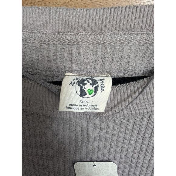 We The Free Oversized Sweater Womens Size XL Gray Knit Long Sleeve Pullover - Picture 3 of 3